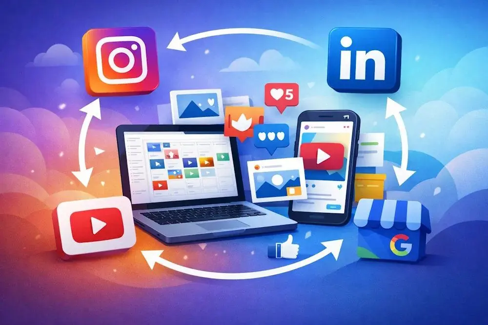 Grafica digital sobre marketing social media estratégico